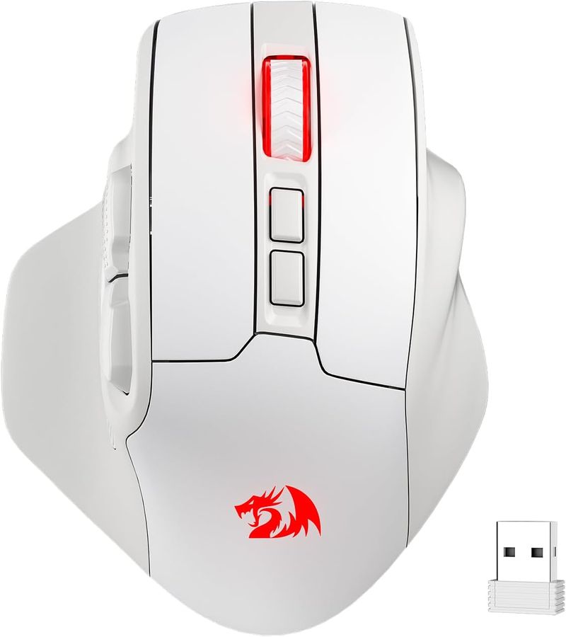 Redragon M806 Mouse da gioco wireless, 7 pulsanti programmabili Mouse da gioco RGB cablato con connessione a 3 modalità, BT e wireless 2.4G_voghion.com