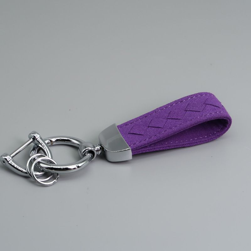 Kreativer Mikrofaser-handgewebter Leder-Auto-Schlüsselanhänger-Anhänger Auto Anti-Lost-Wildleder-Schlüsselanhänger_voghion.com