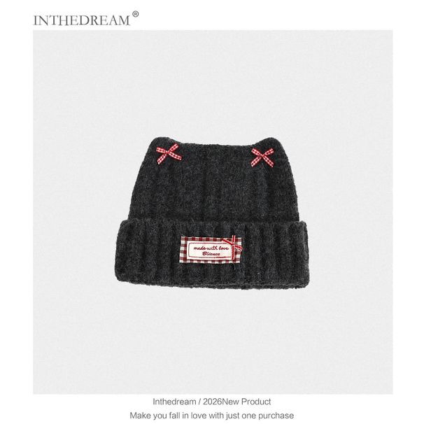 Kattenoor Strik Schattige Muts Grote Hoofdomtrek Winter Verdikt Koudebestendig Warm Gebreid Pluche Muts_voghion.com