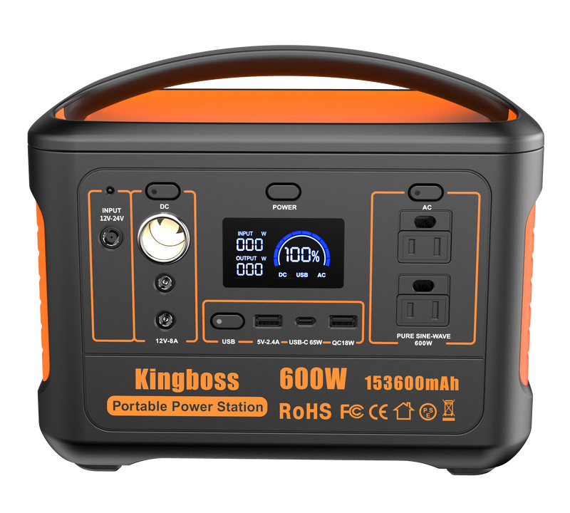 Portable Power Station 568Wh/600W Wireless Charger 15W PD Output 65W Type-C/QC 3.0/AC Outlets Solar Generator CPAP Battery Power Emergency Backup Powe_voghion.com