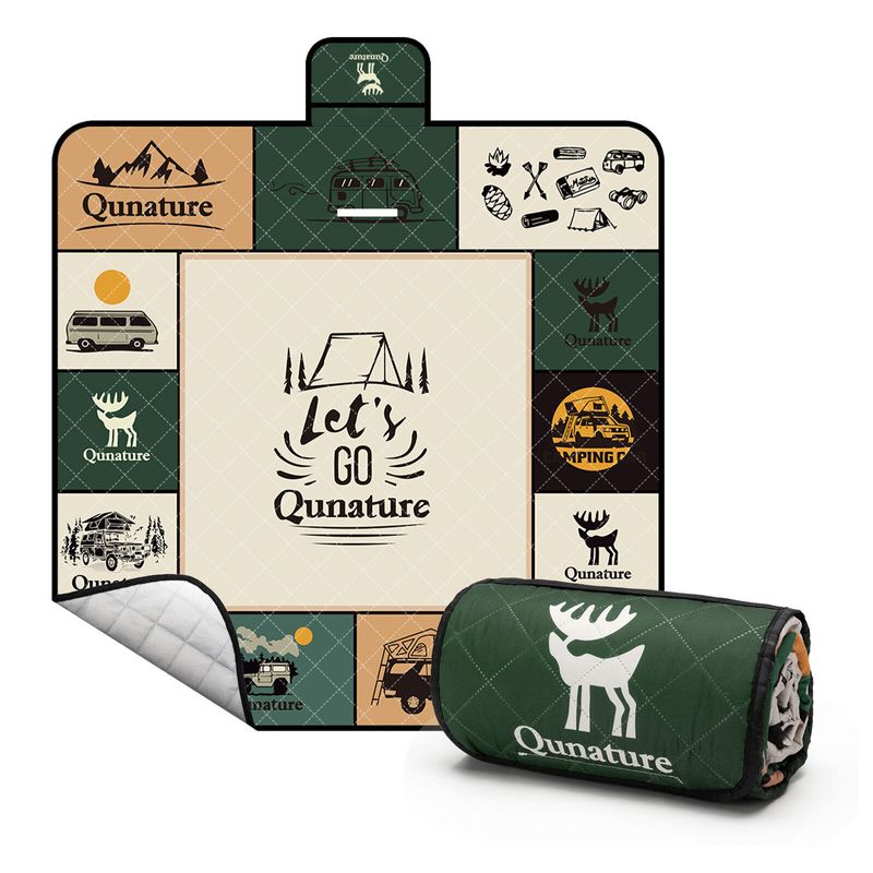 Qunature Coperta da Picnic 200x200cm Coperta da Campeggio Tappetino da Picnic Esterno Impermeabile_voghion.com