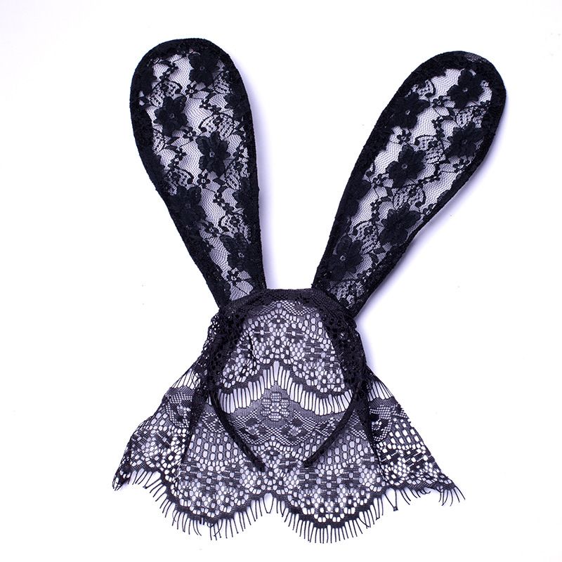 Nightclub Internet Celebrity Festival Mysterious Sexy Lace Veil Rabbit Ear Headband Party Headdress Dance Dress Headband_voghion.com