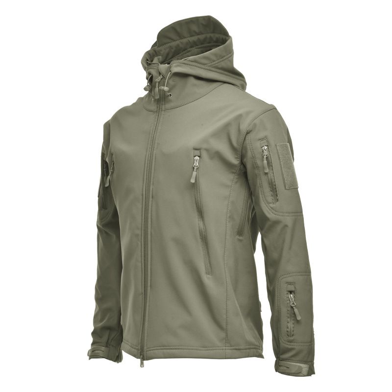 Piele de rechin Soft Shell Charge Camo Glugă Fleece Impermeabil Vânt Alpinism Mantă caldă Iarnă_voghion.com