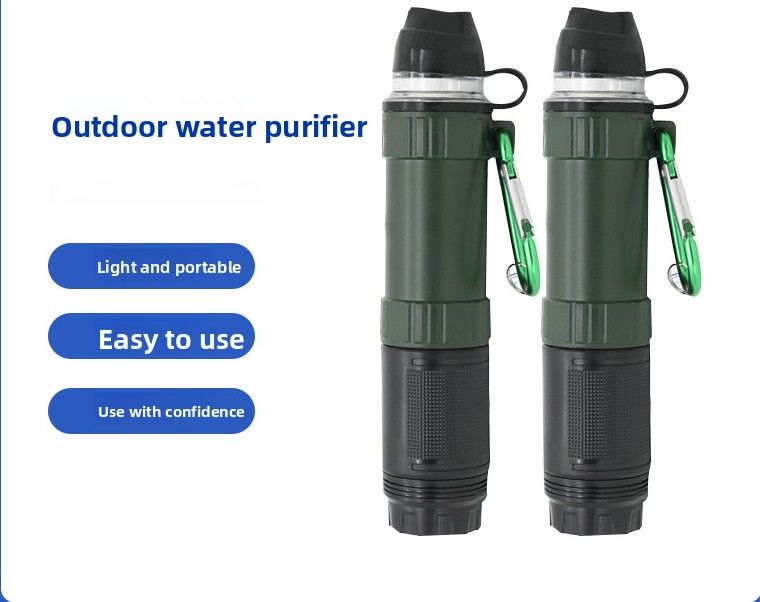 Portable Outdoor Emergency Camping Personal Ultrafiltration Water Purifier With Straw Filter Survival Tool_voghion.com