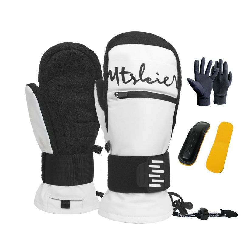 Luvas de esqui quentes e impermeáveis para adultos, Kevlar, com placa protetora, EVA, absorção de choque_voghion.com