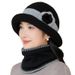 Nuovo stile per donne di mezza età e anziane, protezione per le orecchie, caldo cappello da pescatore lavorato a maglia, elegante tesa arricciata, foderato in pile_voghion.com