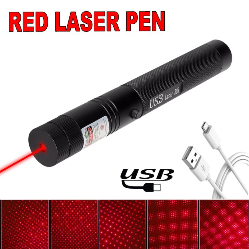 Lanternă cu laser 303, reîncărcabilă prin USB, cu laser verde_voghion.com