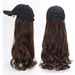 Women's Fashionable Long Wavy Wig Hat With Sun Visor, Natural Look High-Temperature Synthetic Fiber Hairpiece For Styling And Daily Wear_voghion.com
