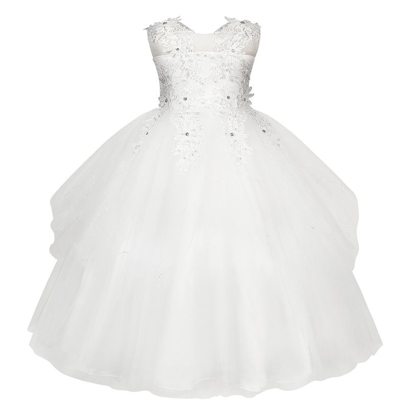 Mutter & Kinder Europäische und amerikanische Kinderbekleidung Spitzenrock Mädchen langer Prinzessinnenrock Netzwestenrock Kinderkuchen Tutu Rock Abendkleid_voghion.com