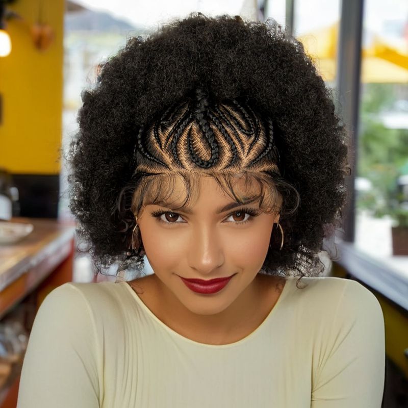 13*6 dentelle avant afro tresse perruque avant dentelle dentelle crochet à main unique tresse style fibre chimique 180% densité tresse afro_voghion.com