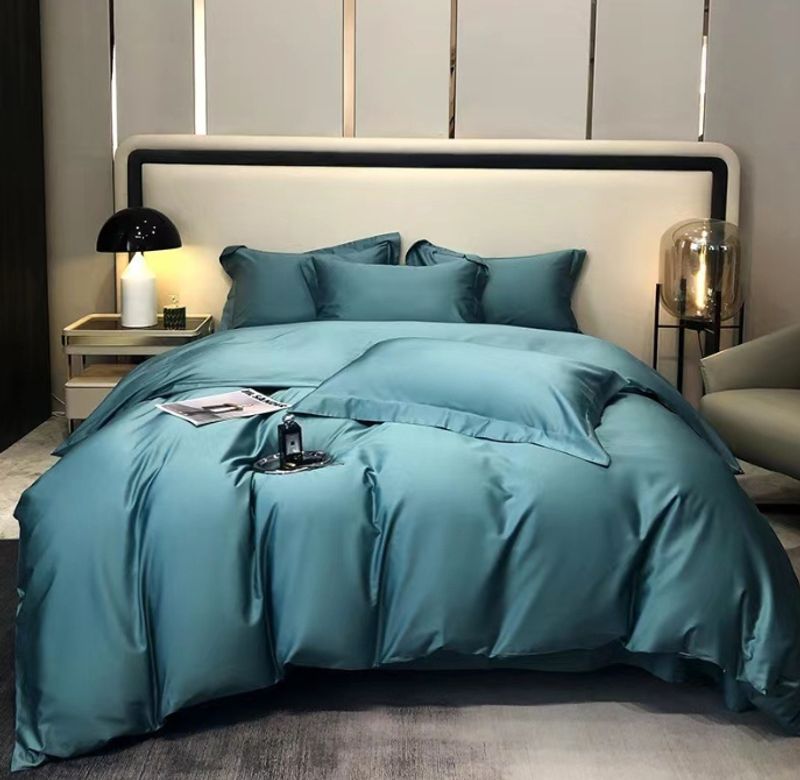Light luxury 100 Gold Sun Long staple cotton 4-piece set 100% cotton sateen bed sheet 4-piece set pure 2024_voghion.com