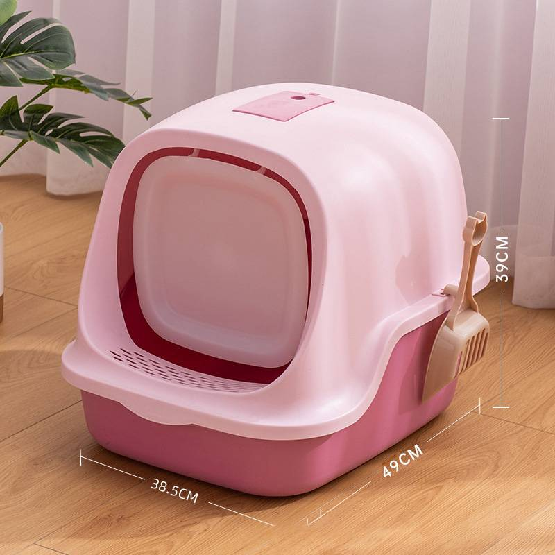 Cat Litter Boxes Fully Enclosed Cat Litter Box Splash Proof Large Fully Enclosed Cat Toilet Litter Box_voghion.com