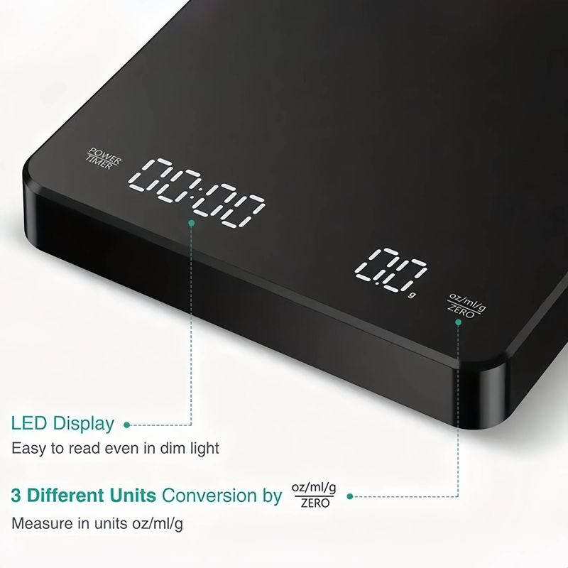 1 New High-precision Electronic Kitchen Scale, Suitable For Weighing, Weight Loss, Baking, Cooking, Keto Diet And Meal Preparation, Jewelry, Medicine, Powder, Industrial Measurement, Battery Powered - Package Does Not Include Batteries_voghion.com