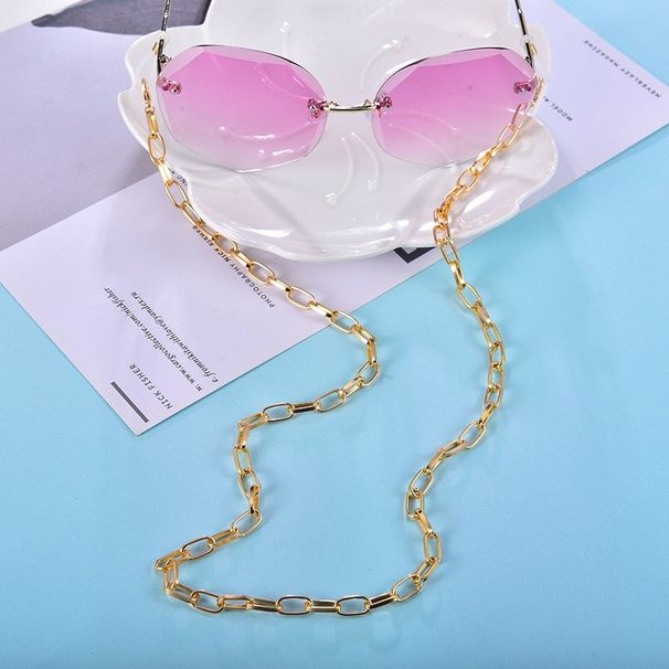 Occhiali da sole stile trendy, in metallo, antiscivolo, anti-perdita, con catena per appendere la maschera._voghion.com