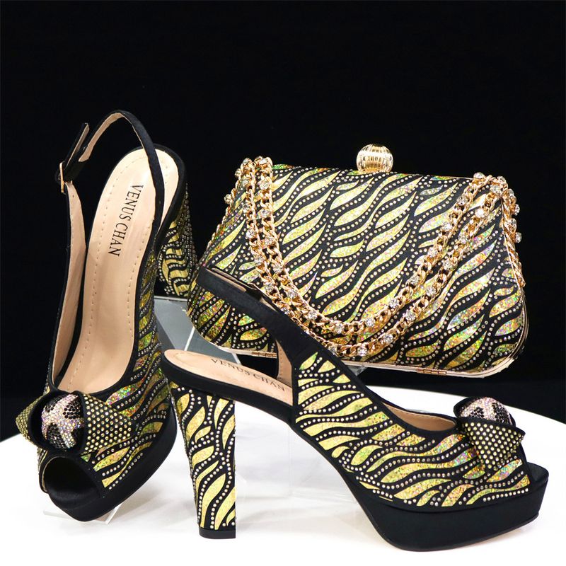 Shoe Bag Set Combination Fish Mouth High Heels With Ladder Handbag_voghion.com