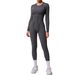 Tongfei New Winter One-Piece Sports Yoga Suit Backless Sleeve Long Pants Bodysuit Tight-Fitting 10122_voghion.com