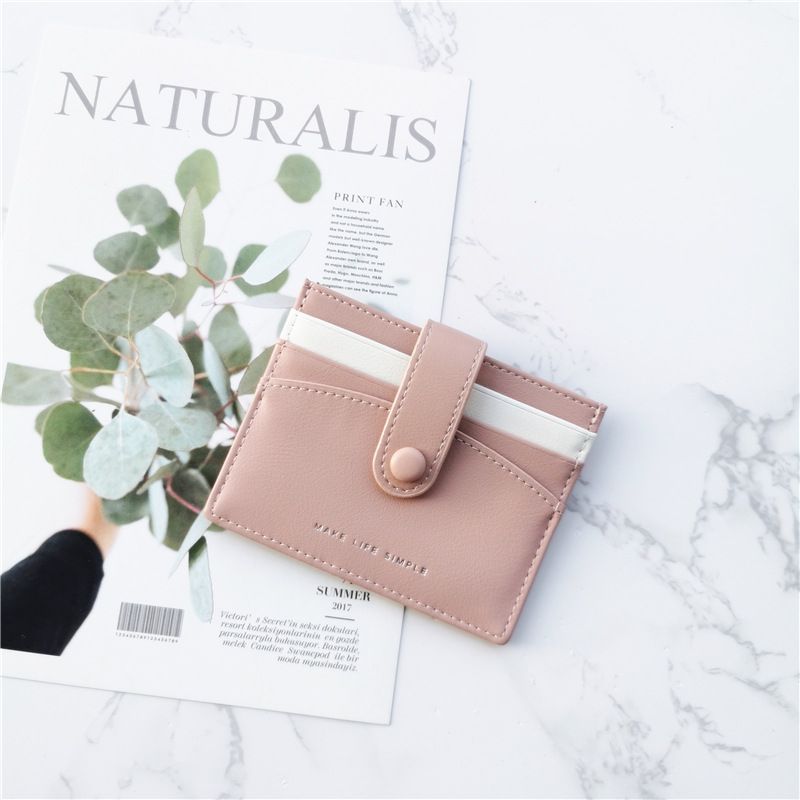 Card Holder Purse Wallets Simple Fashion Color Match Color Thin Mini Buckle One Card Bag Anti-degaussing Card Bag_voghion.com