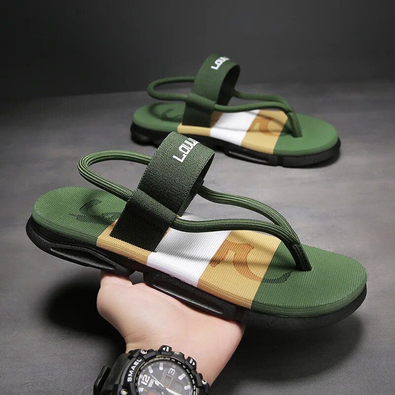 Shevalues New Summer Men Casual Slides Outdoor Beach Shoes Fashion House Flat Slippers Soft Non-slip Cloud Sandals_voghion.com