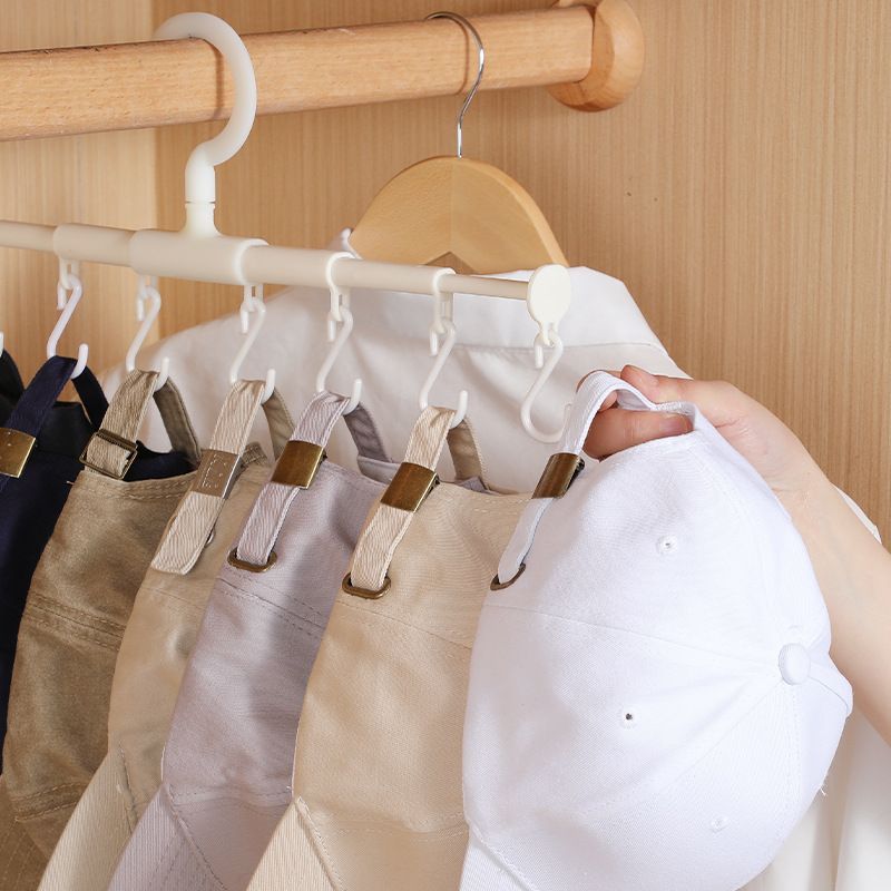 Telescopic Coat Hat Hanging Organizer Multi-Functional Cabinet Underwear Tie Storage Large Capacity 8 Hooks Rack_voghion.com