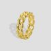 R0461 Hip Hop Style Personality Design For Women Minimalist Chain Brass Gold Plated Hollow Smooth Tail Ring_voghion.com