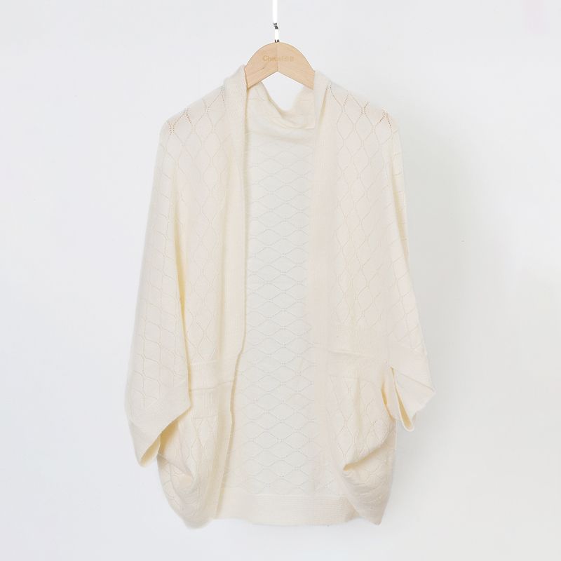 Scialle semplice e comodo per autunno inverno, stile pigro, maglione largo in cashmere, a strati con maglia_voghion.com