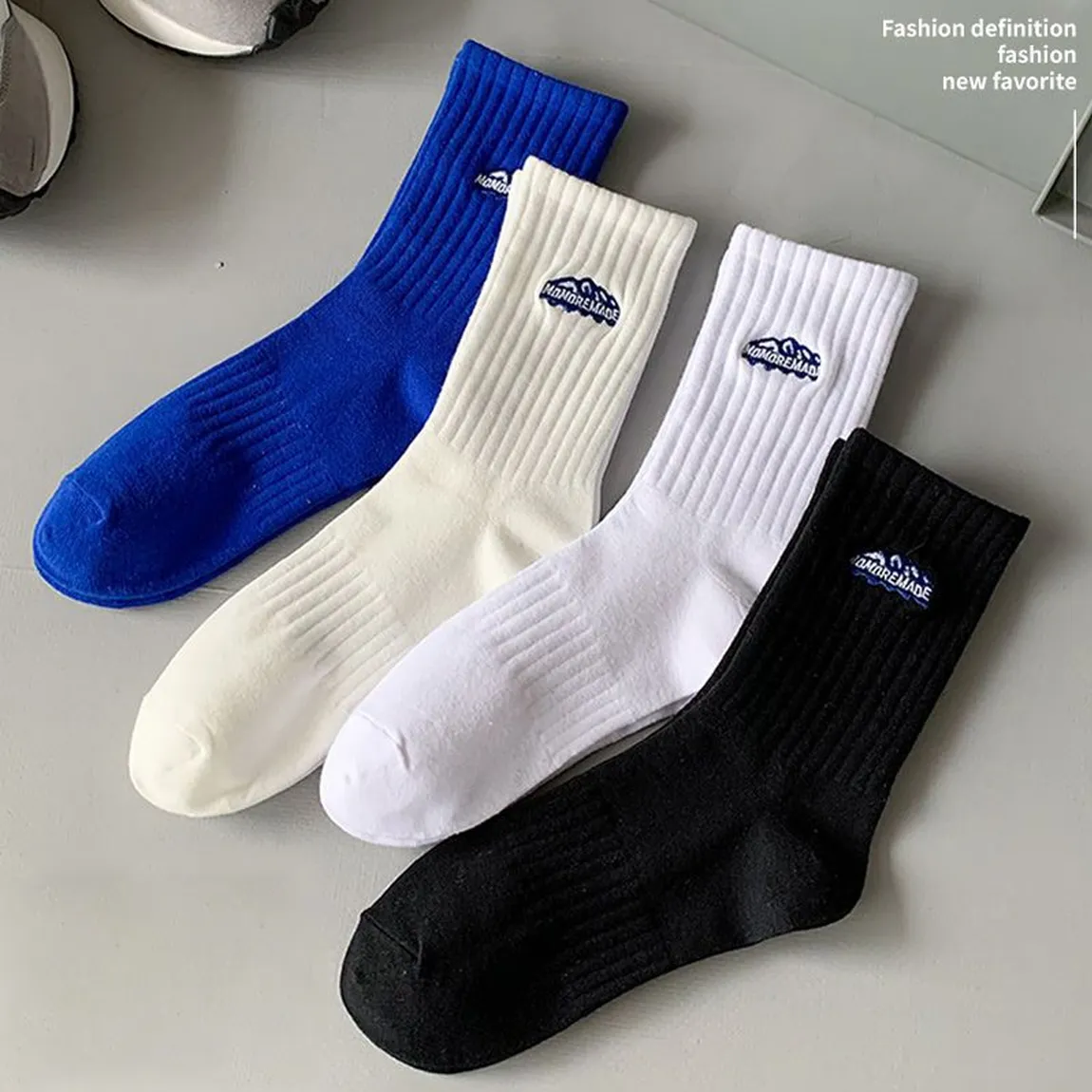 Socks Match Men And Women's Same Style Mid Tube Socks Ins Thick Line Net Red Trend Couple Autumn And Winter Style Socks_voghion.com