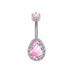 Nuovo piercing all'ombelico in acciaio inossidabile rosa a 6 griffe, stile transfrontaliero, con cuore e zircone a farfalla_voghion.com