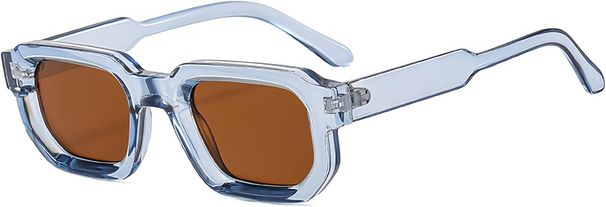 Vintage Rectangular Sunglasses For Men And Women, Retro Hexagon Small Thick Frame Tinted Chunky Glasses_voghion.com