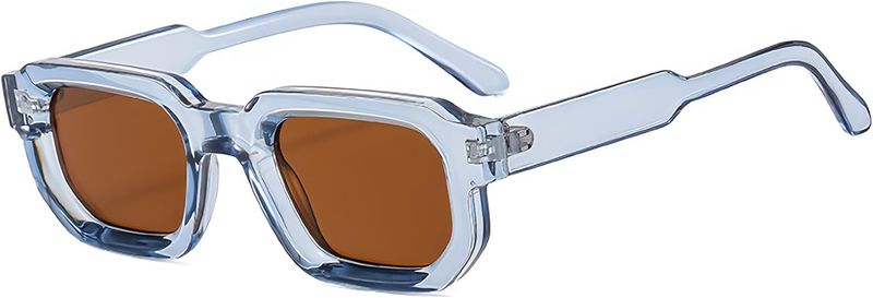 Rechteckige Sonnenbrille im neuen Vintage-Stil für den Sommer für Männer und Frauen, Retro-Sechseck-Brille mit kleinem, dickem Rahmen und getönter, klobiger Brille_voghion.com