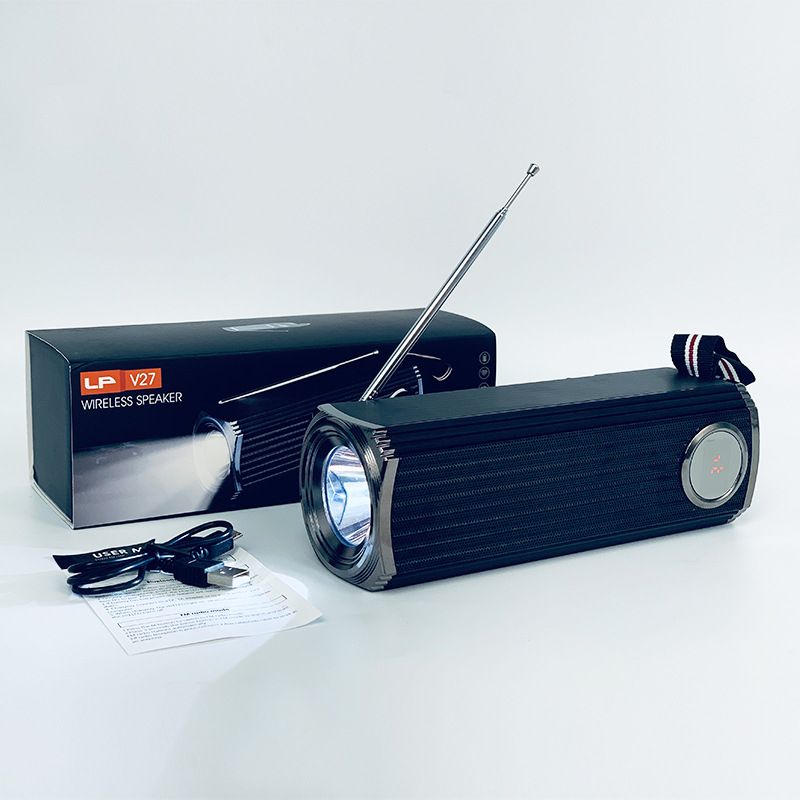 LP-V27 új napelemes hangszóró kültéri hordozható FM rádió sztereó vezeték nélküli Bluetooth mélynyomó_voghion.com