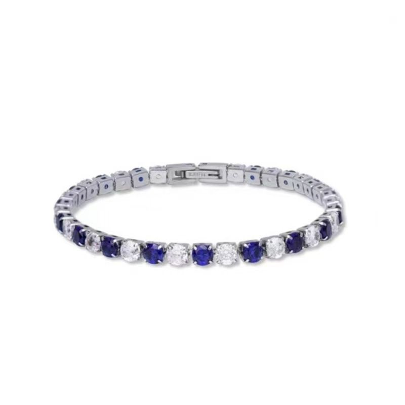 Trendy Bunte Zirkon Armband Für Frauen, Gemischte Farbe Voll Diamant Platiniert Tennis Kette Schmuck_voghion.com
