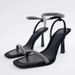 2023 Summer New Large Size Minimalist Feng Shui Diamond Hanging Chain Thin High Heel Shoes Sandals Women's Cx_voghion.com