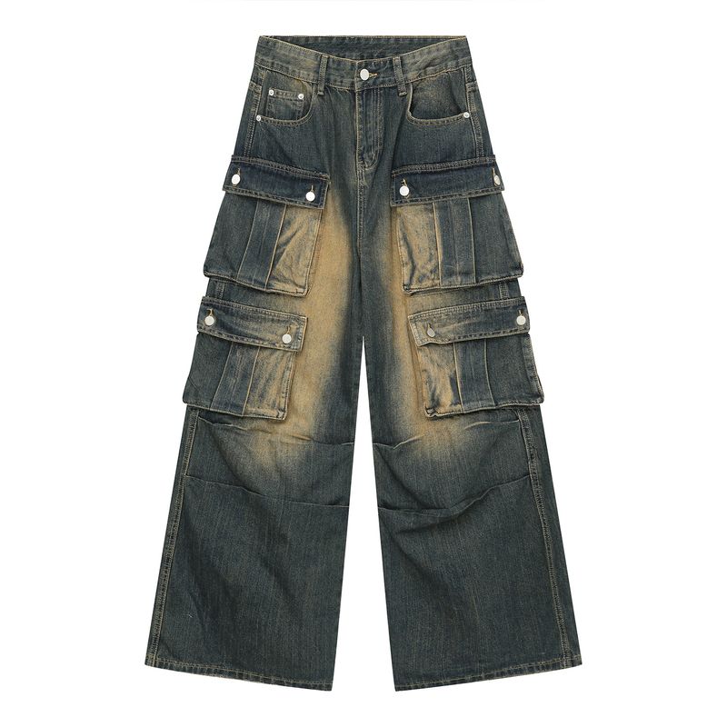 Neue gewaschene nostalgische Arbeitsjeans für Herren_voghion.com