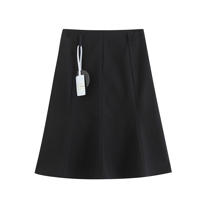 Jupe mi-longue évasée style sirène noire, coupe slim, nouvelle collection été, pour femme, 3215_voghion.com