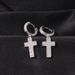 Women's & Men's Fashion Cross Pendant Earrings With Zircon Stones - Hip Hop Geometric Style Jewelry In Gold, Silver & Rose Gold_voghion.com
