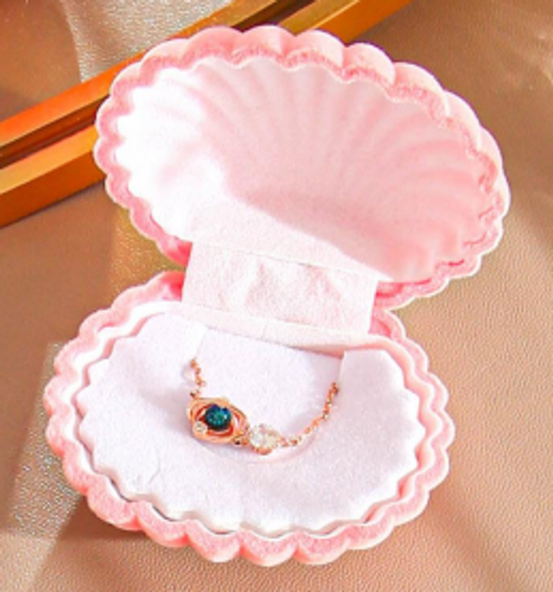 1 ST Nieuwe Fluwelen Leuke Shell Sieraden Doos Oorbellen Ring Ketting Opslag Sieraden Sieraden Verpakking_voghion.com