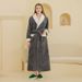 Craft Jacquard Double Layer Thickened Long Size Flannel Nightgown_voghion.com