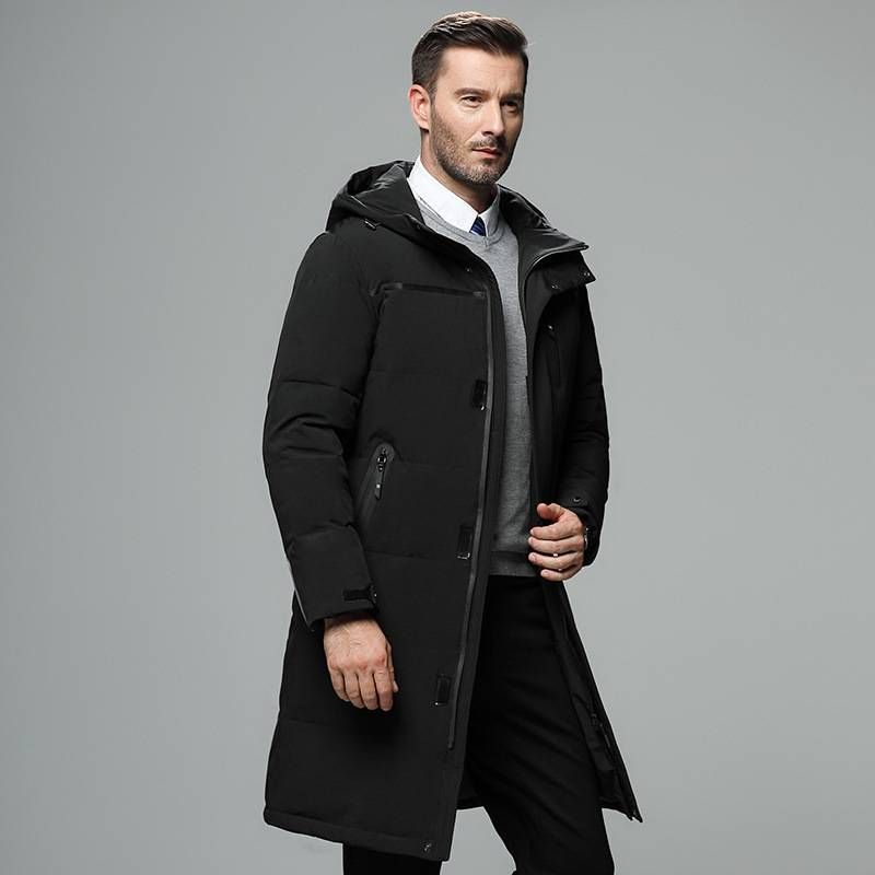 Nouveaux vêtements anti-froid pour hommes, manteaux d'hiver mi-longs épais pour hommes et manteaux pour hommes d'âge moyen et personnes âgées_voghion.com