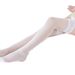 Magnifiques bas de cuisse longs en dentelle blanche pour mariée, bas transparents brillants et sexy jusqu'aux genoux_voghion.com