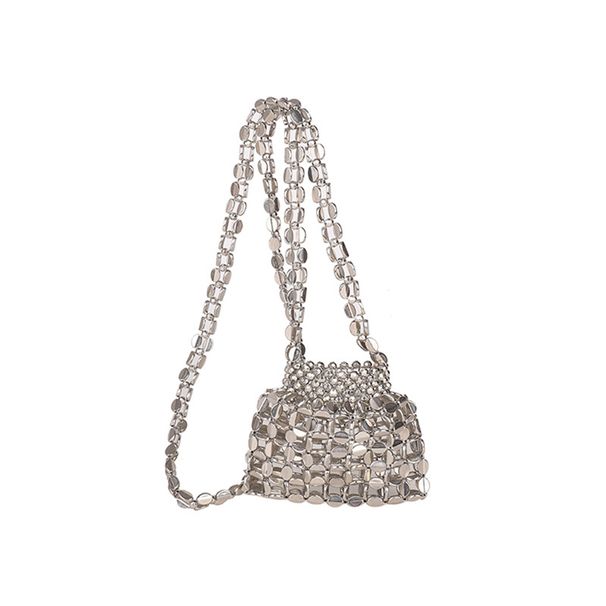 Borsa a tracolla con perline fatta a mano, di alta qualità, intrecciata, per donna, 2025, squisita e versatile._voghion.com