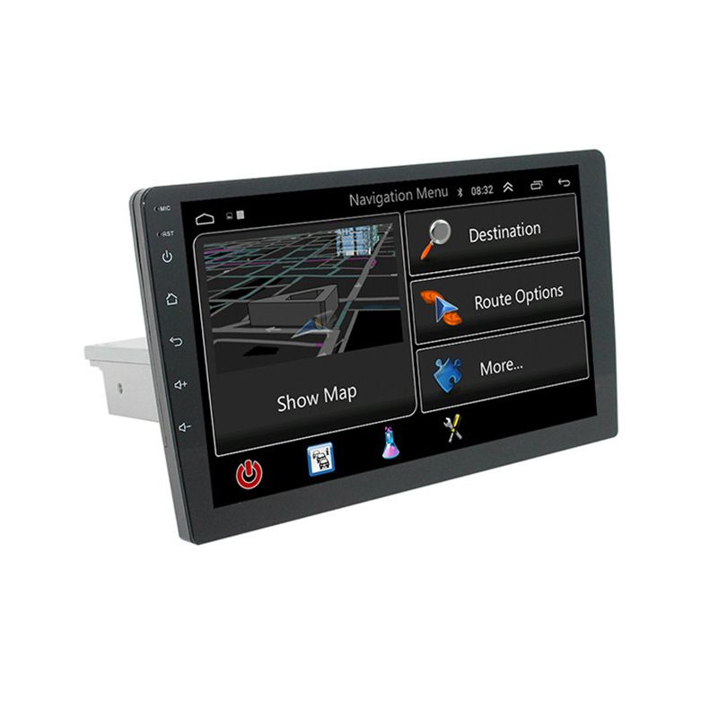 enkel spindel 9 tommers universell navigasjon Android MP5 bil GPS opp og ned justerbar visningsvinkel allsidig navigasjon alt i en maskin_voghion.com