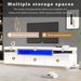 TV-Schrank Weiß 160x42cm con 16 colori LED, 3 luci per 70 pollici_voghion.com