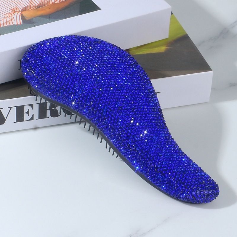 Diamond-Studded Cushion Hair Brush - Detangling Massage Comb For Women With Air Cushion & Magic Comma Teeth (Portable, Knot-Free, Smoothing)​_voghion.com