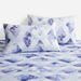 Blue Geometric Diamond Bed Sheet Polyester Skin Friendly Bed Fitted Sheet Mattress Protector Fitted Sheet_voghion.com