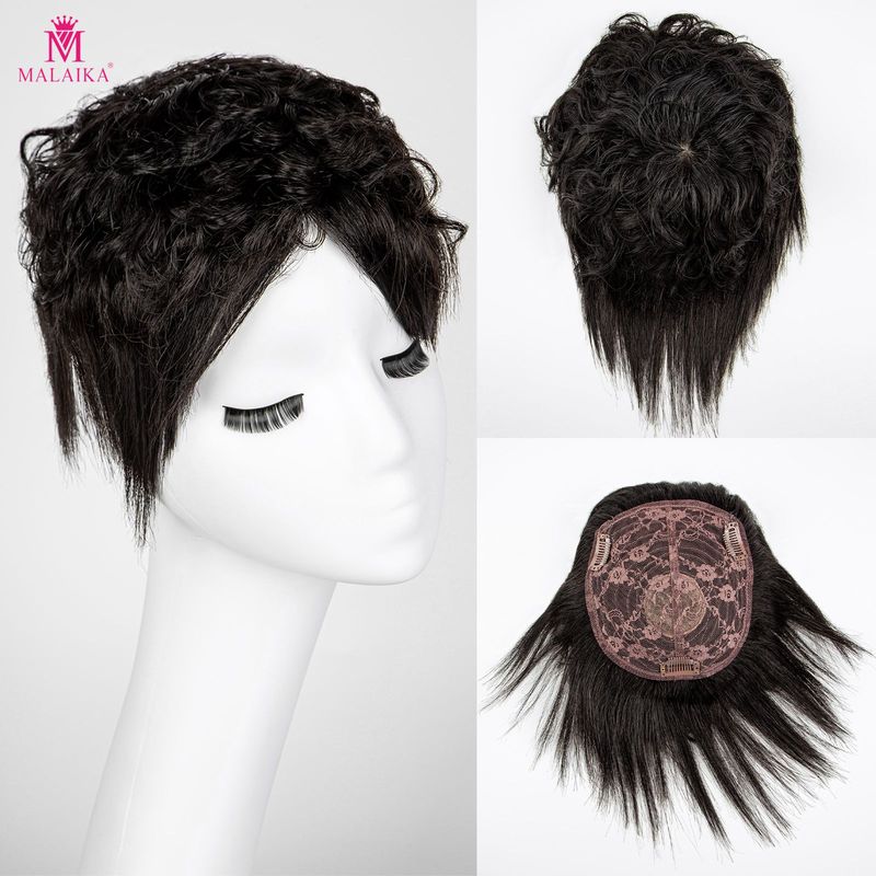 Topper per capelli ricci Topper per capelli veri al 100% con clip per capelli per donne che si diradano_voghion.com
