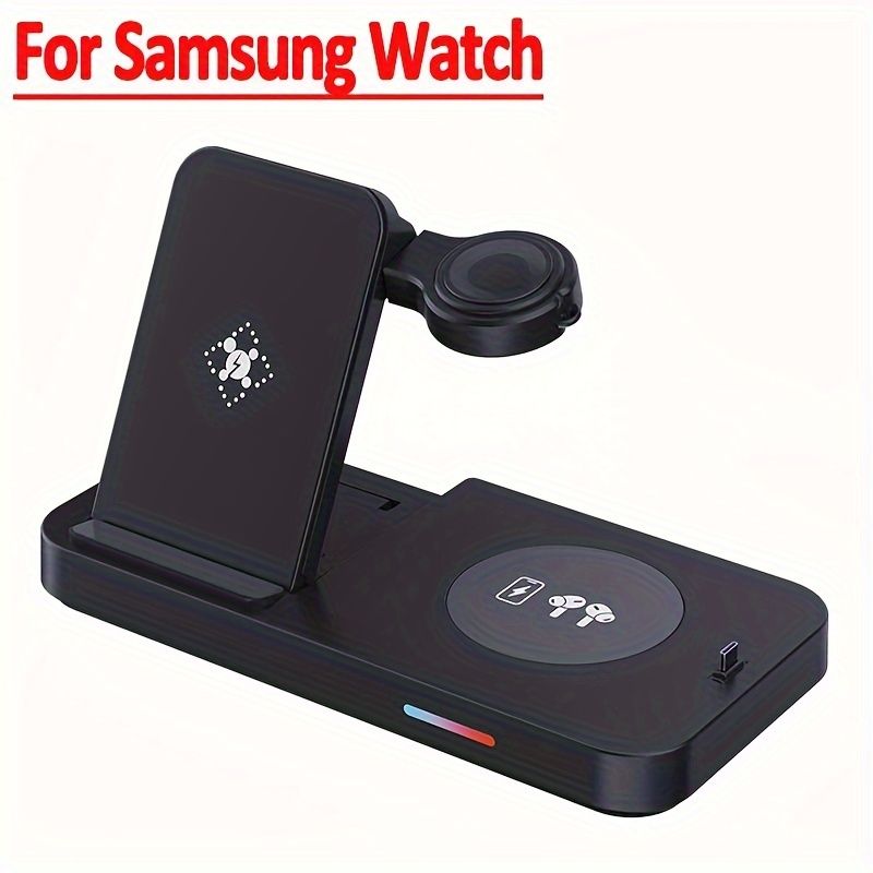 4 in 1 15W Fast Wireless Charger Stand Foldable Charging Station For Apple Watch Samsung Huawei iPhone 14 13 12 Pro Max AirPods_voghion.com