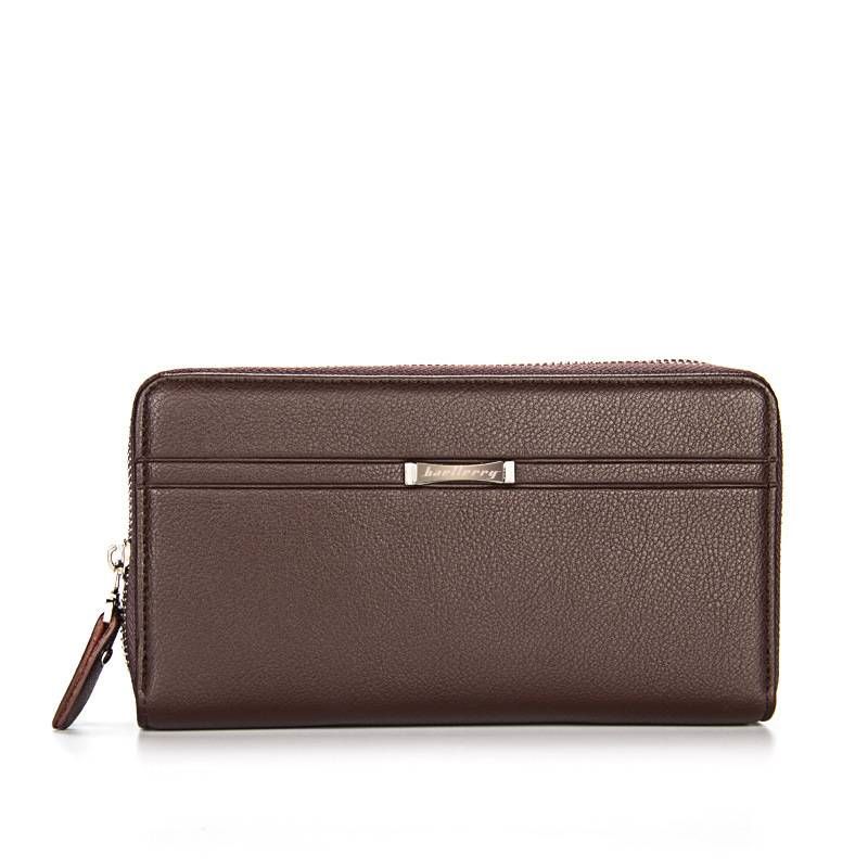 Cartera de diseñador de moda para hombre, marca Fashion Casual Business, bolso de mano de gran capacidad con doble cremallera, regalo para padre novio_voghion.com