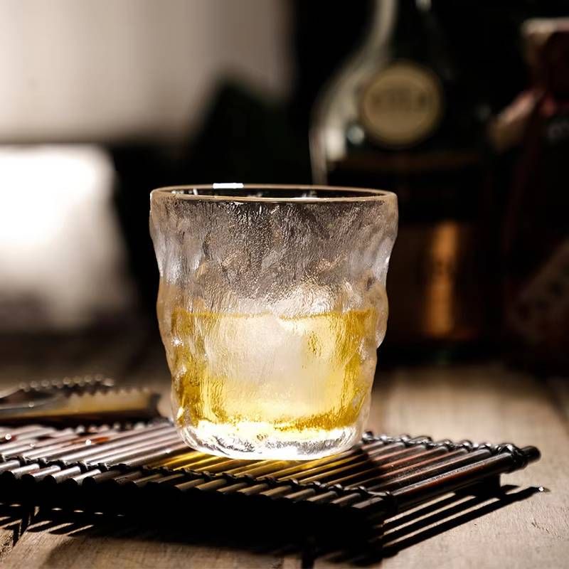 Sticlă de băut de 280 ml/330 ml, pahar simplu de apă din sticlă glaciară, cană de whisky rock, cană de vin roșu, cană de cafea, cană cu model de scoarță de copac, cană de bere_voghion.com
