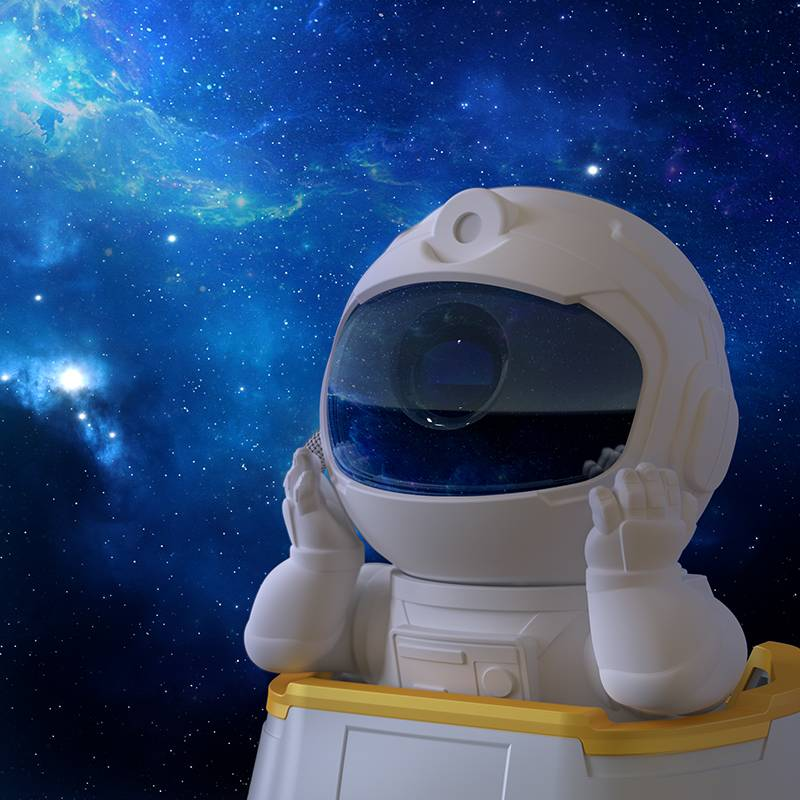 Astronaut Galaxy Projector - Dual Function- Projector And Night Light, USB Powered, Remote Control & Timer, Bluetooth Speaker - With White Noise_voghion.com