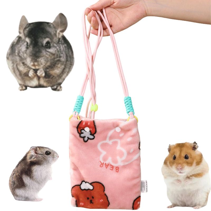 Warmer Fleece-Schlafsack zum Binden, Tragetasche, Versteckbett für Nager, Kurzkopfgleiter, Hamster, Rennmaus, Maus, Haustierzubehör für kleine Haustiere und Tiere_voghion.com